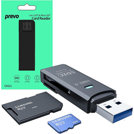 Prevo 2-in-one SD & Micro SF Card Reader