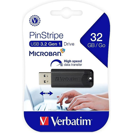 VERBATIM PinStripe 32GB USB 3.2 Gen 1
