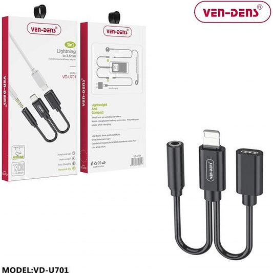 VEN-DENS VD-AUX005 Lightning to 3.5mm 13cm