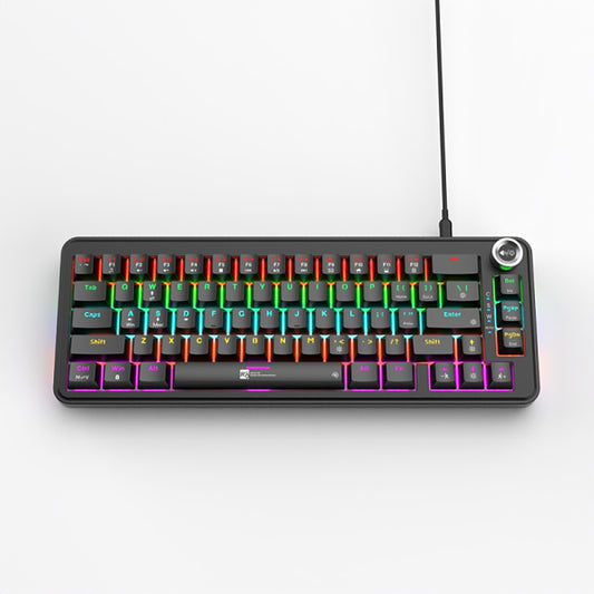 R8, K1002, Compact 67-Key Wired Mechanical Gaming Keyboard Black