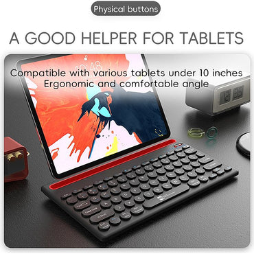 R8, 1845, Rechargeable 2.4G & Bluetooth Wireless Keyboard - Black