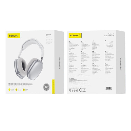 FONENG BL59 ANC Noise Canceling Bluetooth Headset - Silver