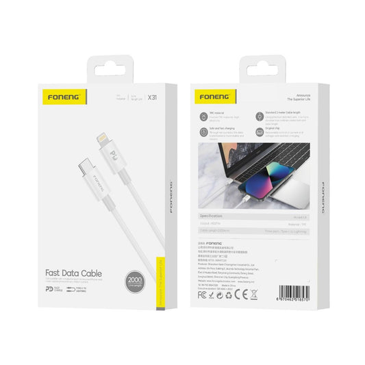 FONENG X31 USB-C to Lightning Cable 2m