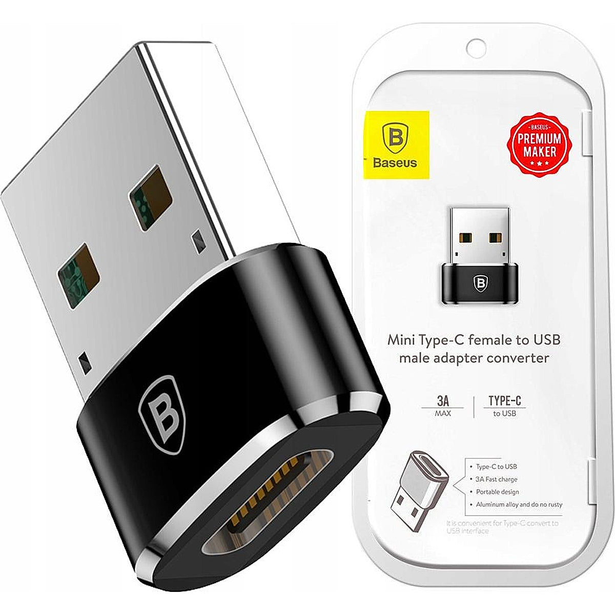 BASEUS Mini Type-C Female to USB Male Adapter converter