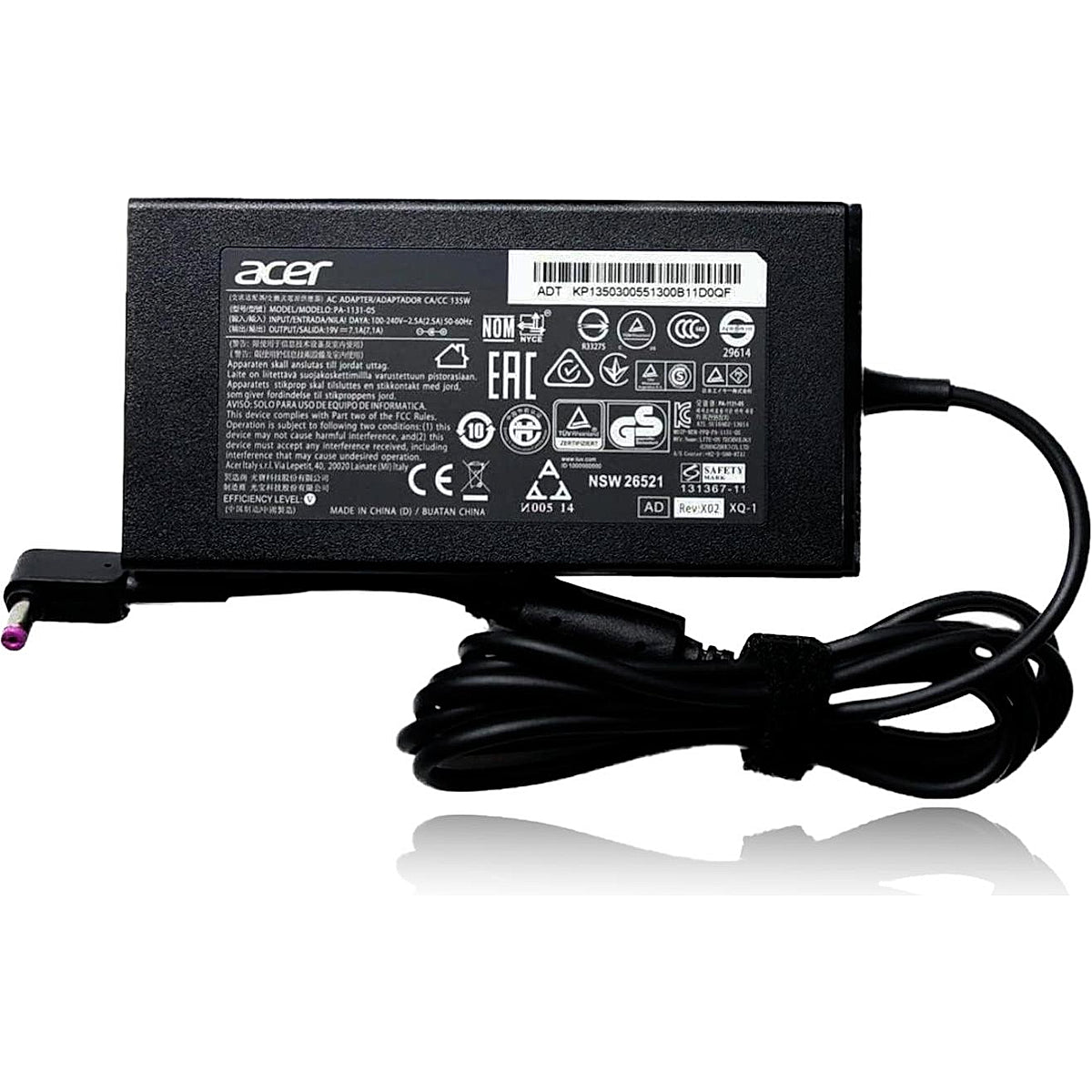 Laptop Charger Acer 19V 7.1A 5.5/1.7 Tip Gaming Purple Tip