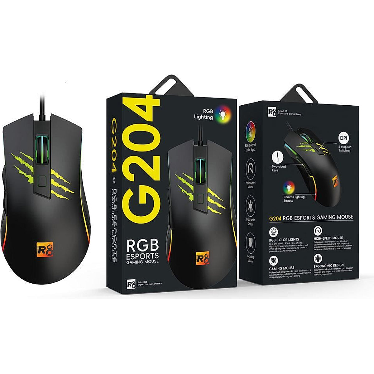 R8 G204 RGB Esports Gaming Mouse