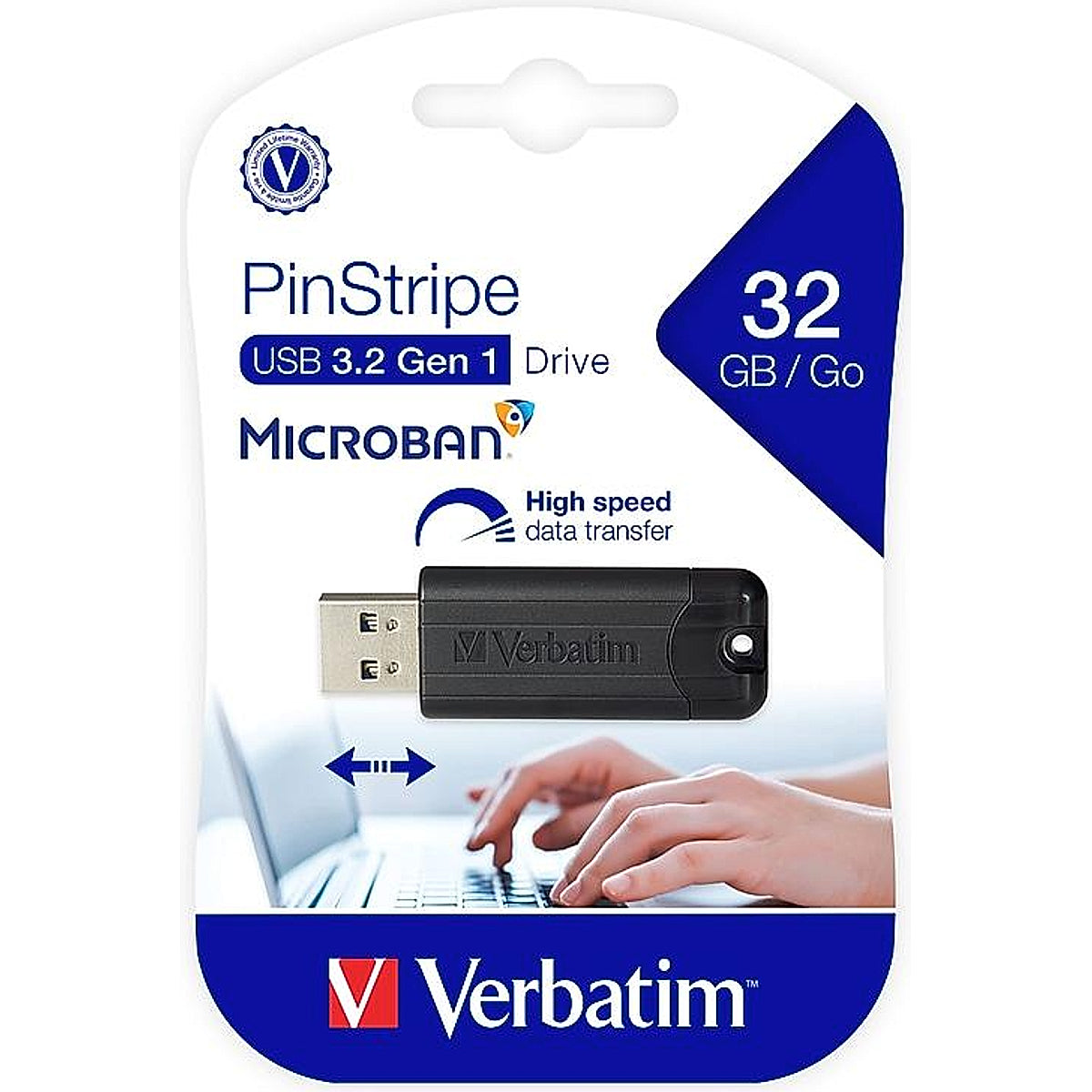 VERBATIM PinStripe 32GB USB 3.2 Gen 1
