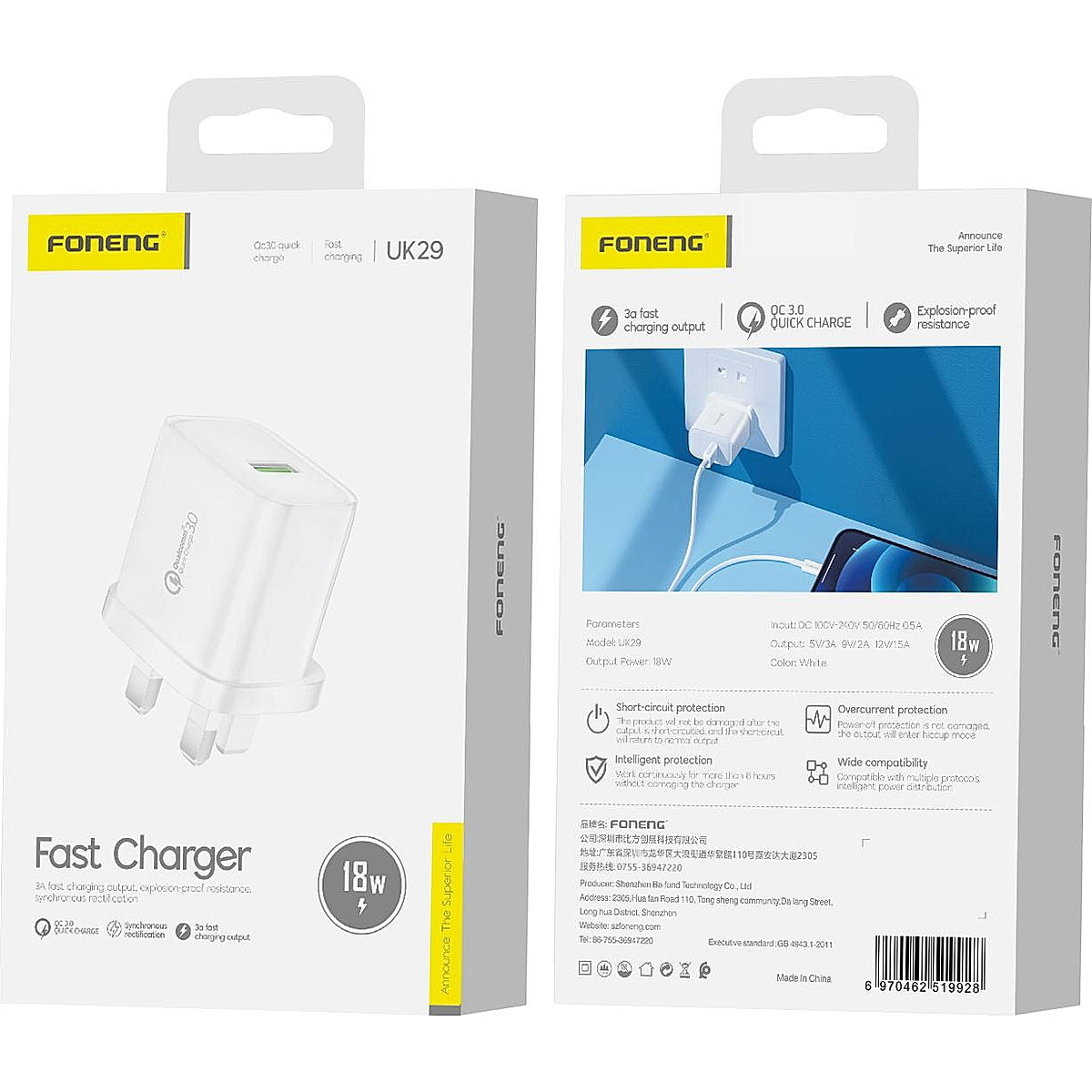 FONENG UK29 Fast Charger 18w