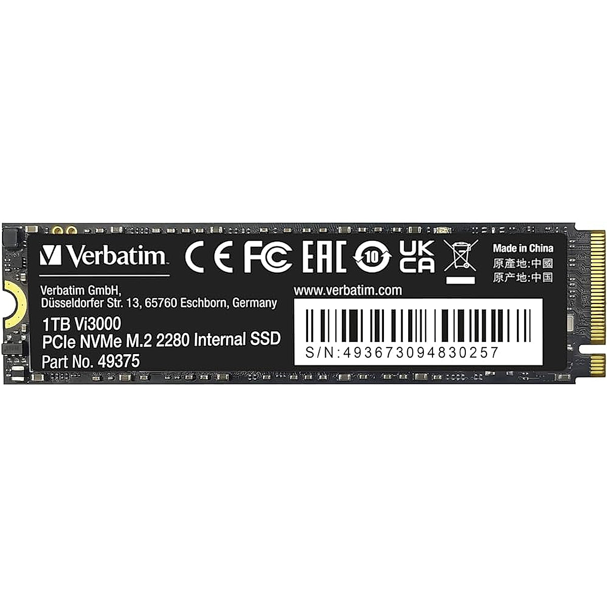 Verbatim Vi3000 512GB PCIe NVMe M.2 3.0