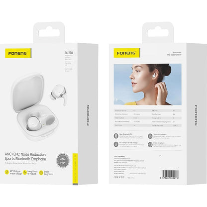 FONENG BL158 ANC+ENC Noise Cancelling TWS Earbuds Bluetooth 5.3 – White