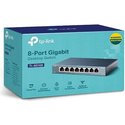 TP-Link, TL-SG108, 8-Port 10/100/1000 Mbps, Desktop Network Switch