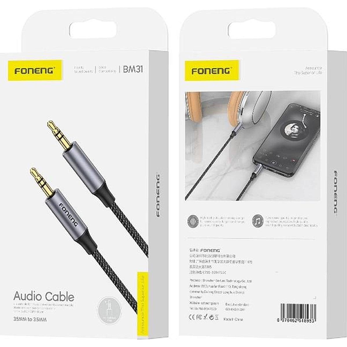 FONENG BM31 Audio Cable Type-C to 3.5mm