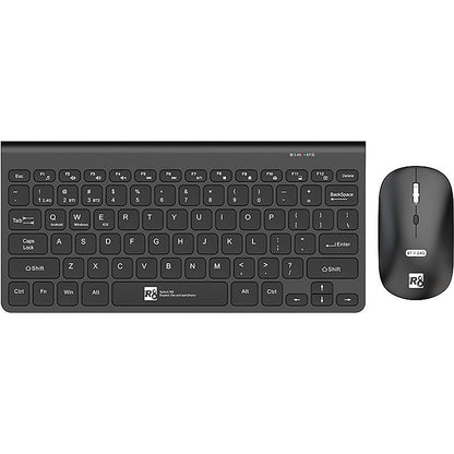 R8, GT103, Bluetooth and 2.4Ghz Wireless Mouse and Keyboard Combo - Black