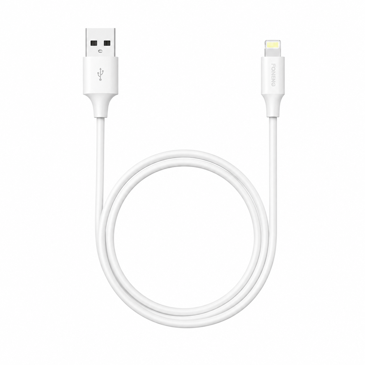 FONENG X63 1m USB-A to Lightning Charging Cable – 2.1A White