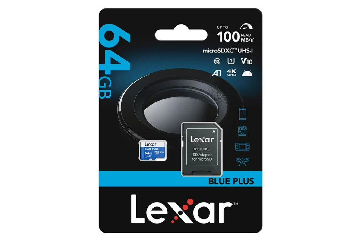 LEXAR 64GB Blue Plus microSDHC UHS