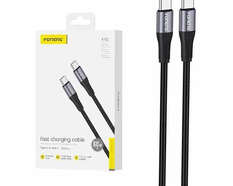 FONENG, X112, USB-C to USB-C, Cable 1M – 60W Fast Charging