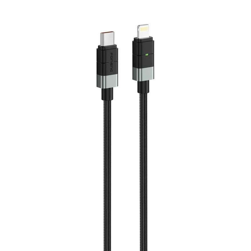 FONENG XS03 1.2m USB-C to Lightning Metal Head Braided Cable
