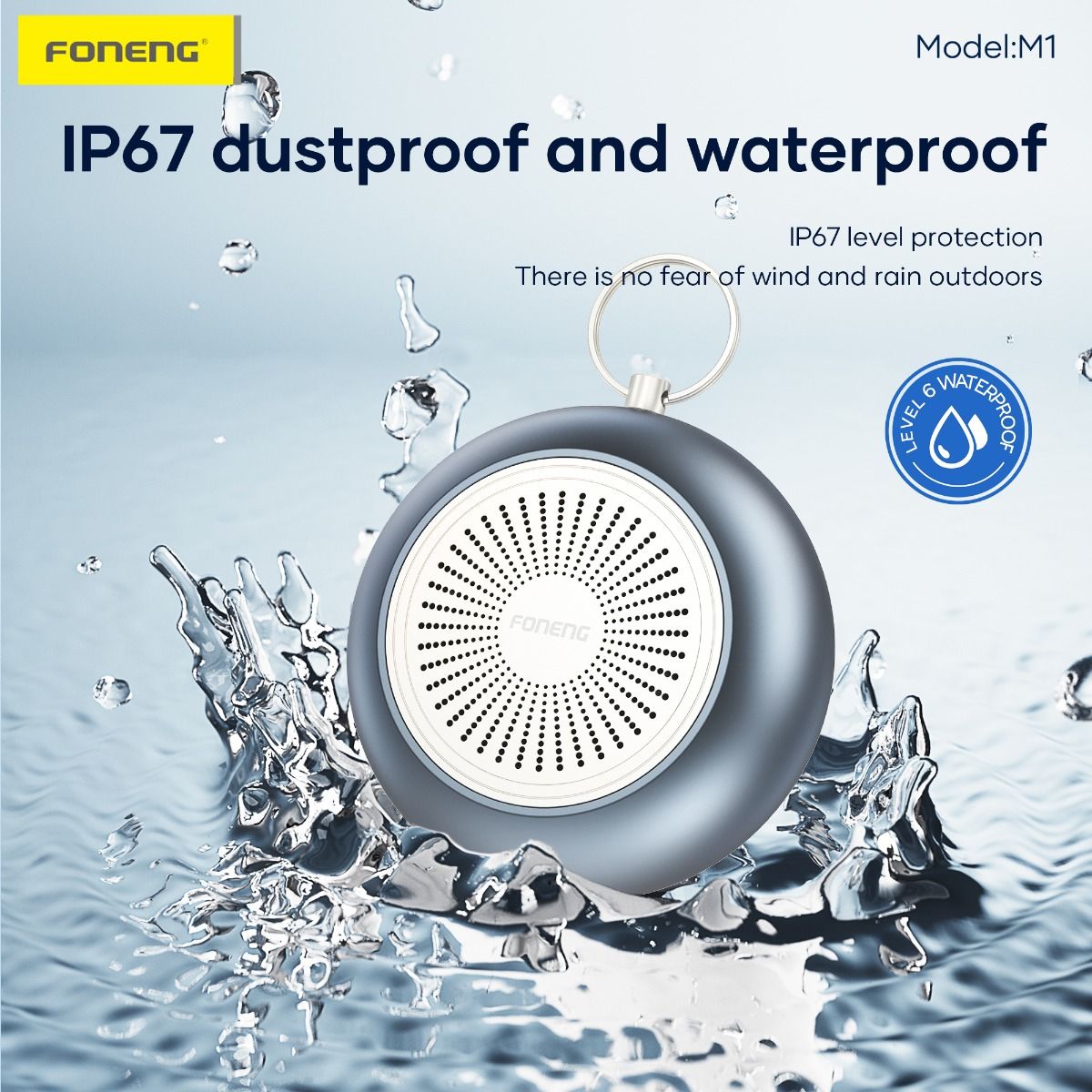 FONENG M1 Metal Bluetooth Speaker Blue