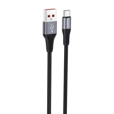 FONENG, X112, USB-A TO USB-C 1M Metal Head Braided Cable