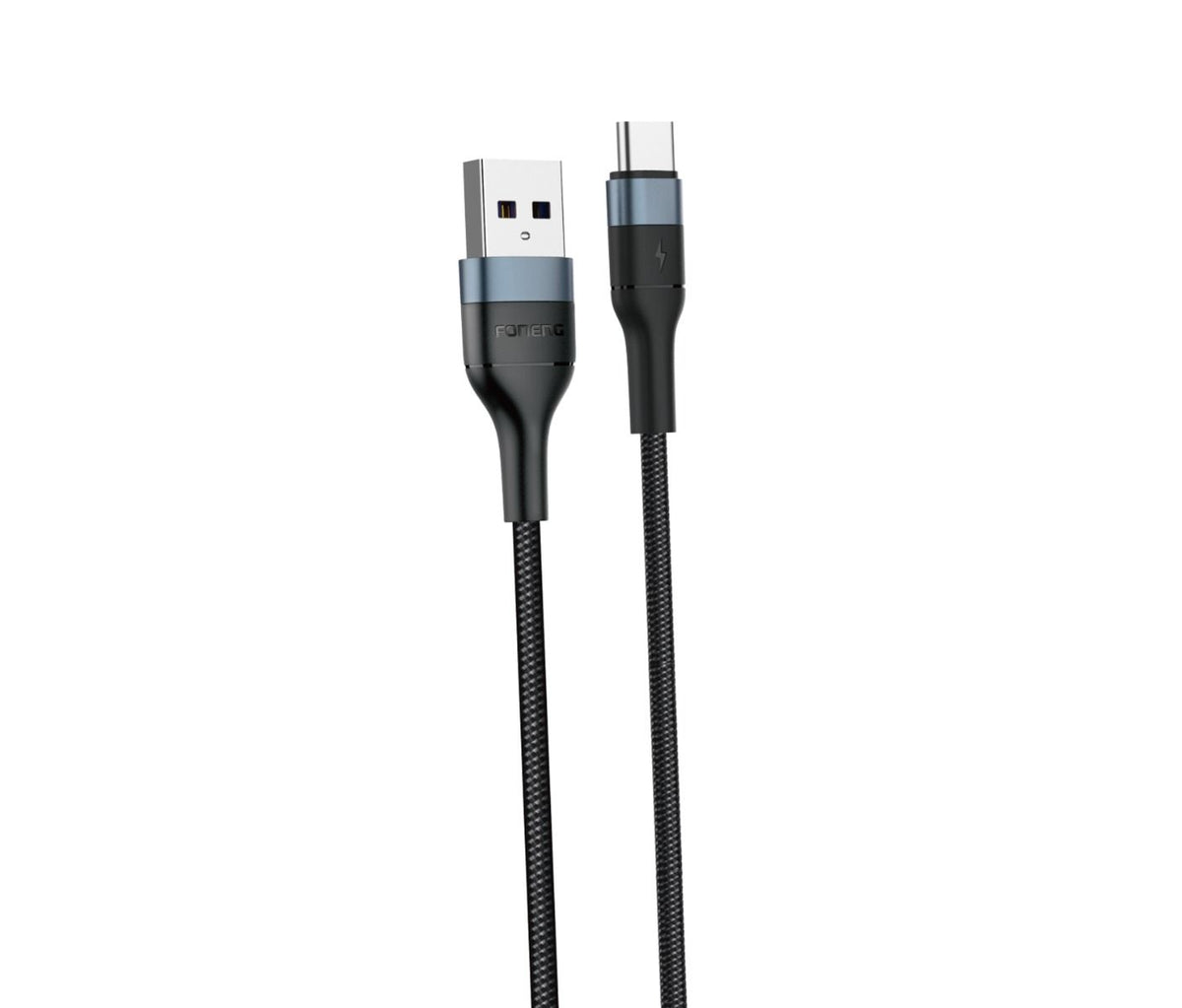 FONENG X51 1m USB-A to Type-C Braided Cable – 3A Black