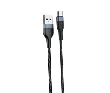 FONENG X51 1m USB-A to Type-C Braided Cable – 3A Black
