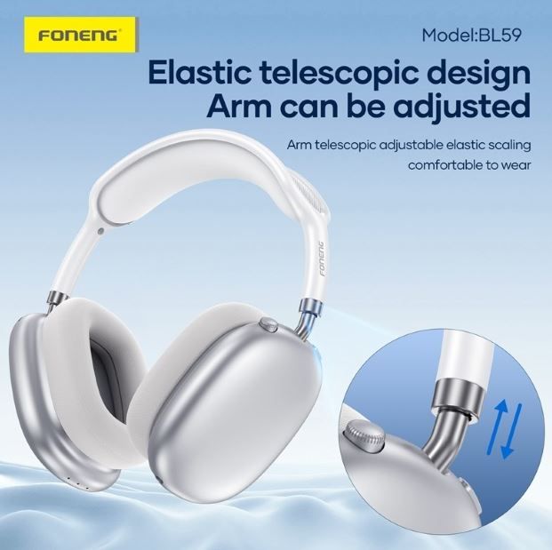 FONENG BL59 ANC Noise Canceling Bluetooth Headset - Silver