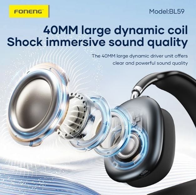 FONENG BL59 ANC Noise Canceling Bluetooth Headset - Silver