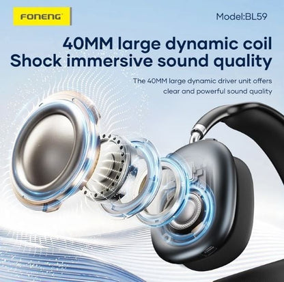 FONENG BL59 ANC Noise Canceling Bluetooth Headset - Silver